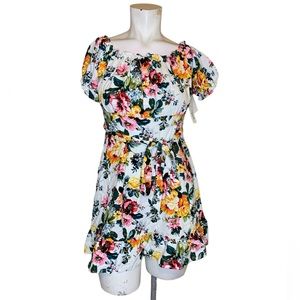 NWT Floral flair mini dress